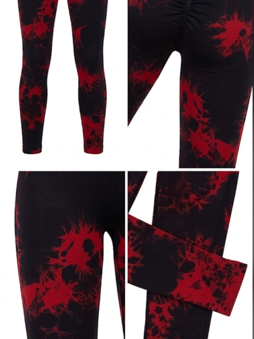 Red Tie-Dye High-Waist Leggings - Women Intimates & Sleepwear